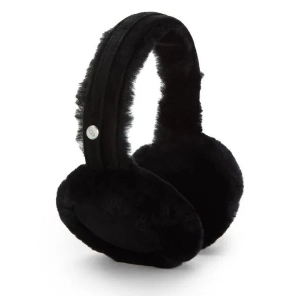 UGG Black Shearling Suede Earmuffs NWT